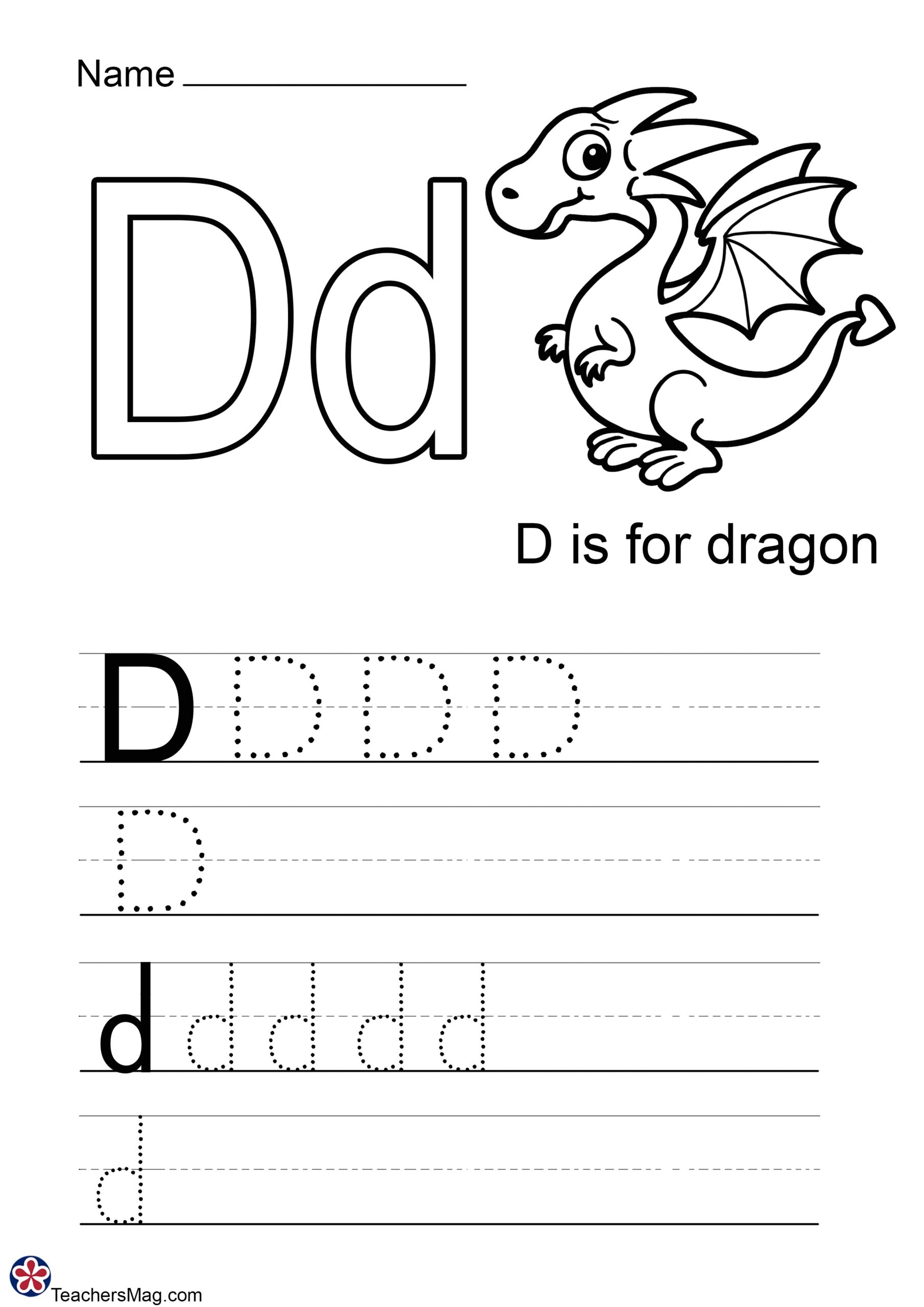 Tracing D Worksheet