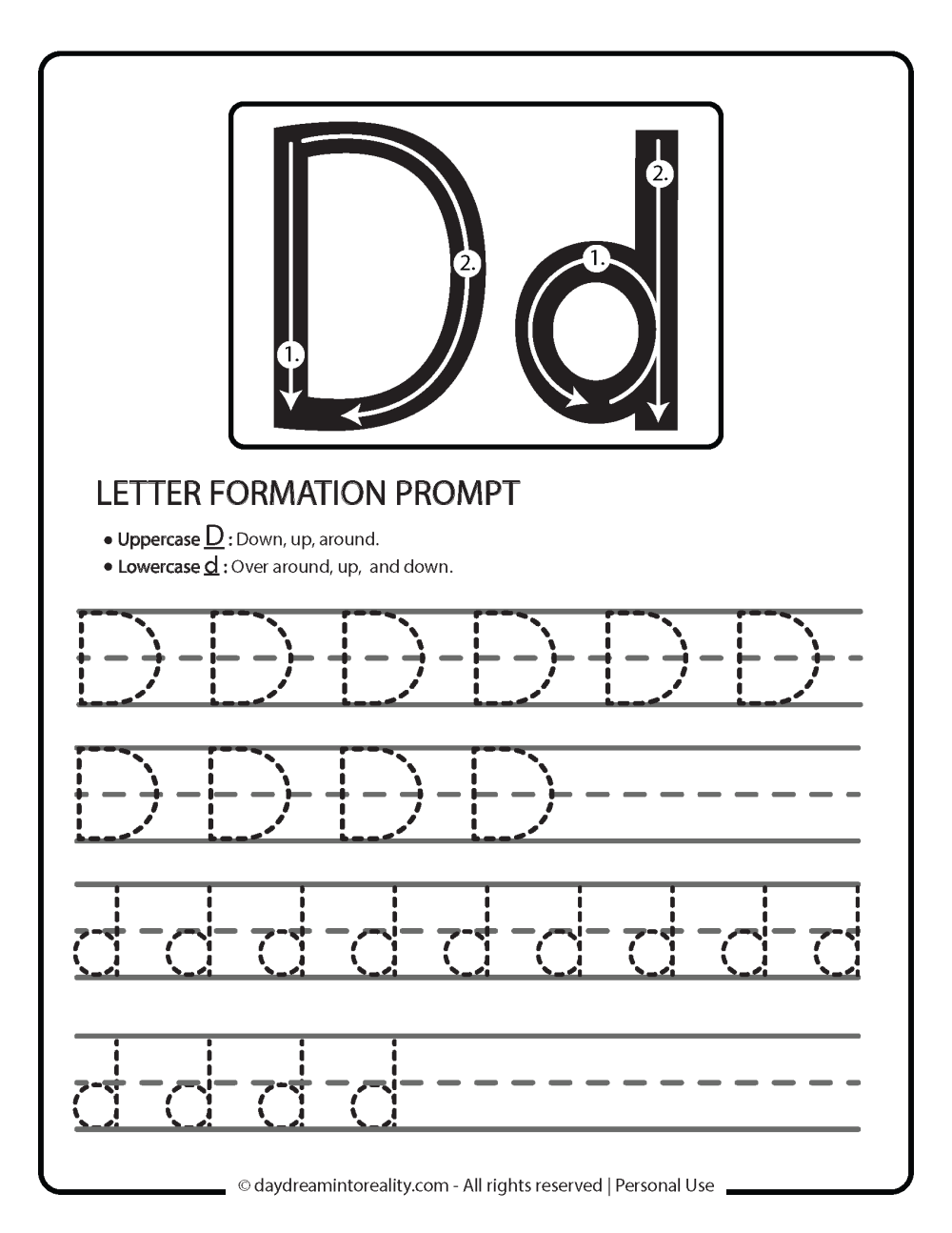 Letter D Worksheets 55 Free PDF Printables Daydream Into Reality