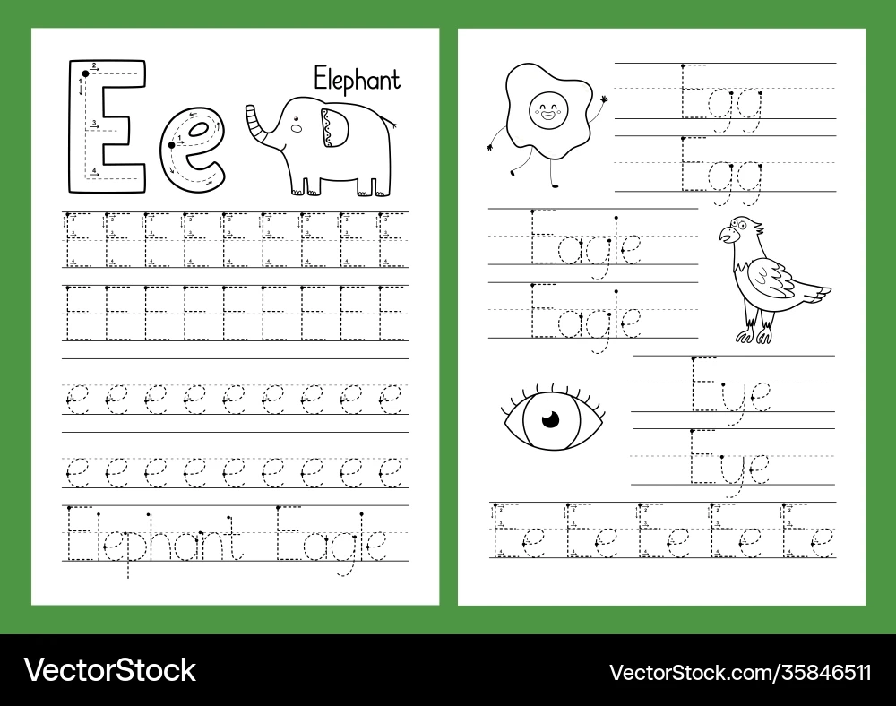 Preschool Letter E Tracing Worksheets