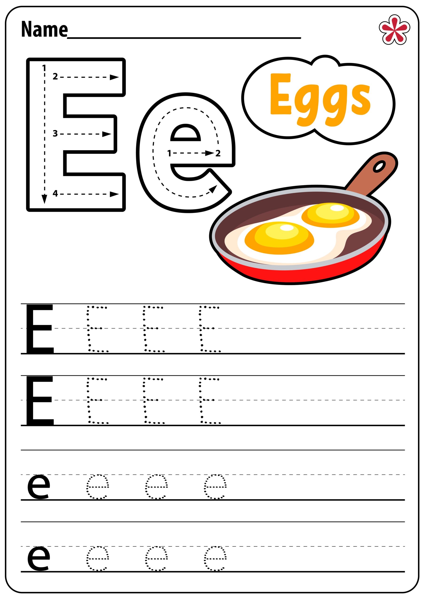 Letter E Tracing Worksheets Preschool