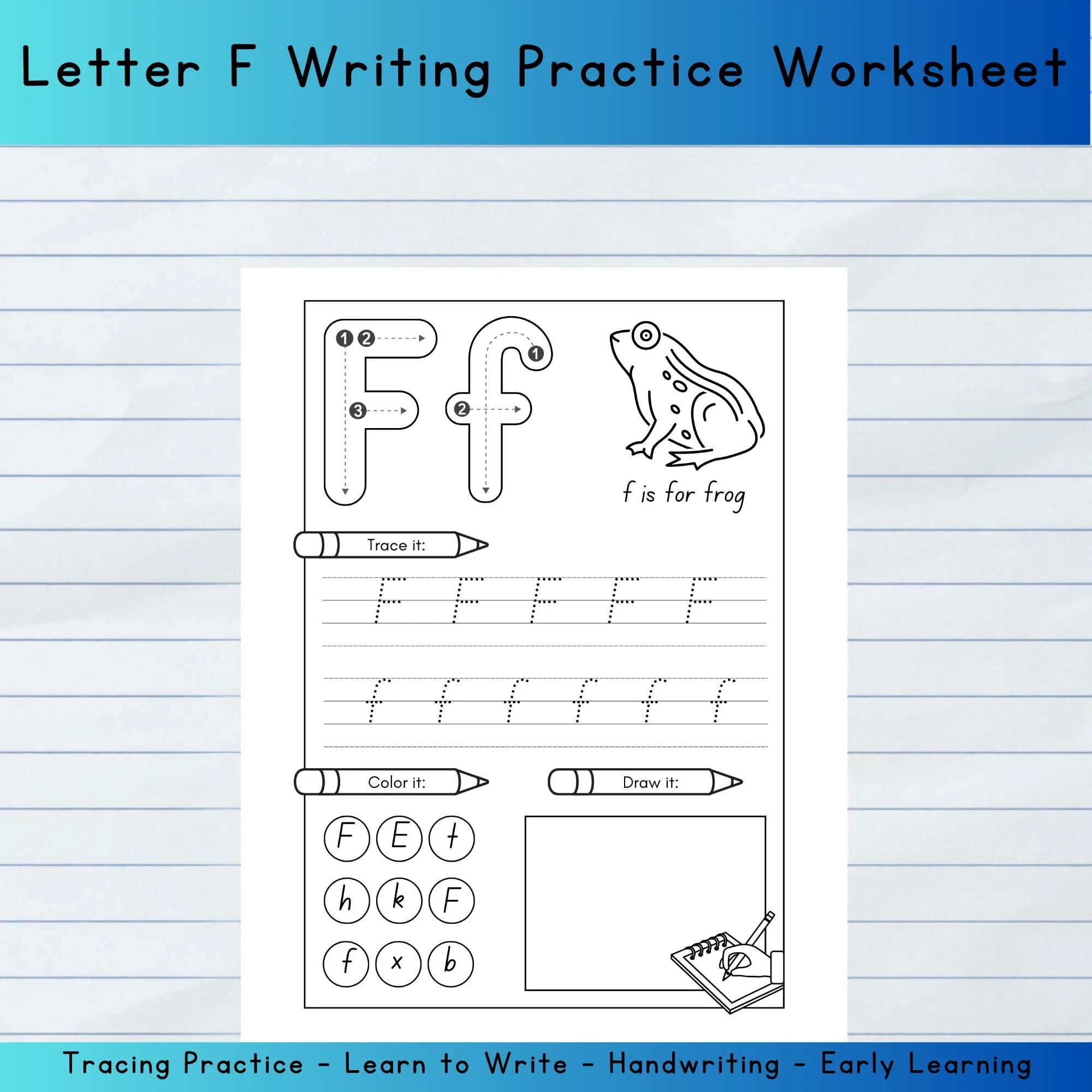Letter F Tracing Worksheet Alphabet F Printable Preschool 