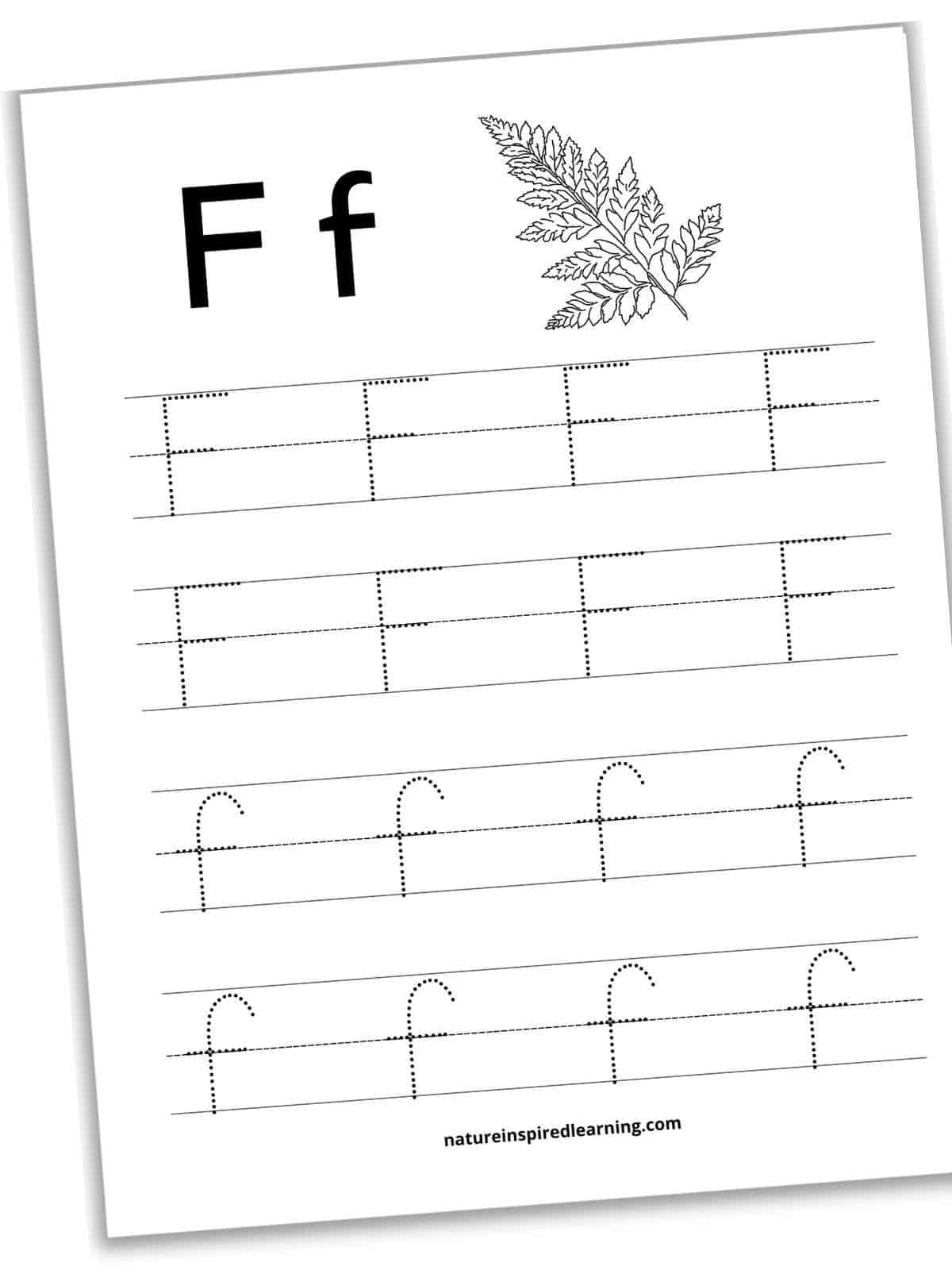 Lowercase F Tracing Worksheet