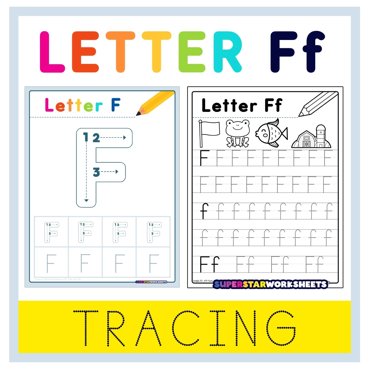 Letter F Tracing Worksheets Superstar Worksheets