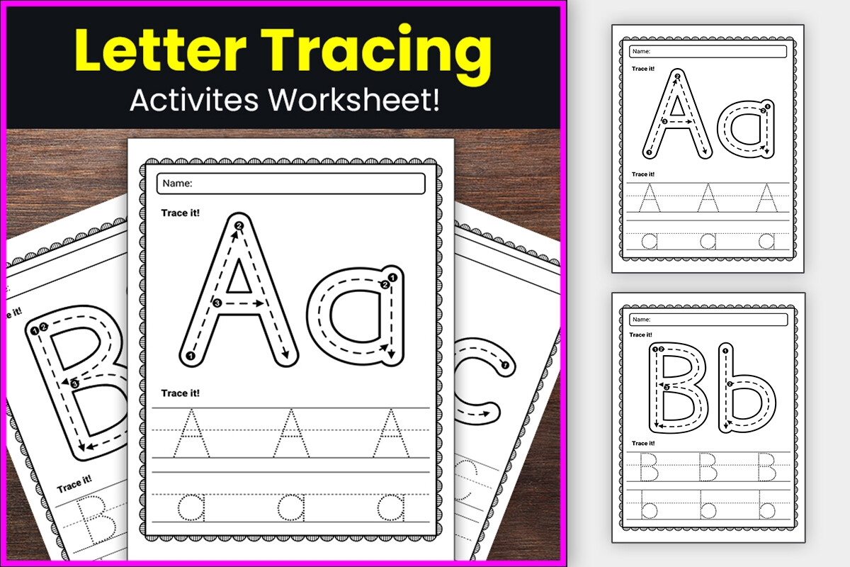 Letter Formation amp Tracing Font For Kids Graphic By TheStudyKits 