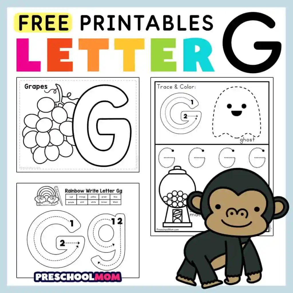 Letter G Tracing Worksheets Preschool