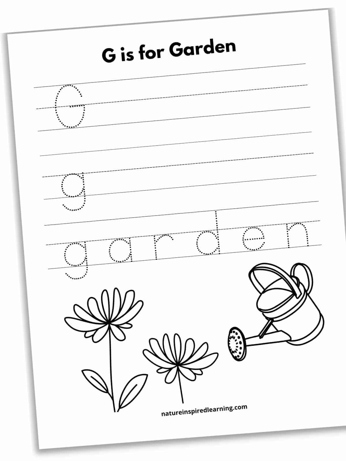 Garden Tracing Worksheets