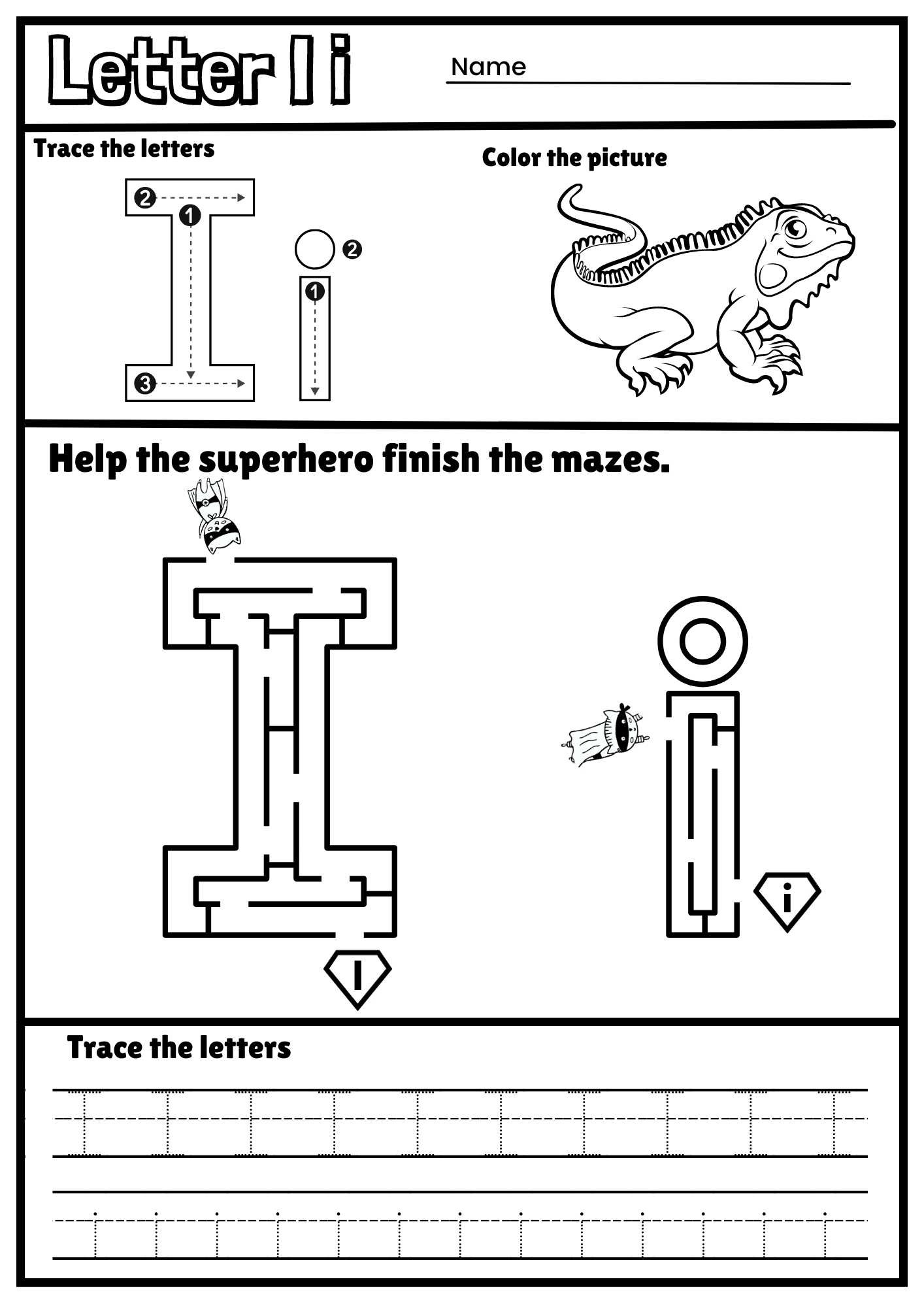 Alphabet Tracing Letter I