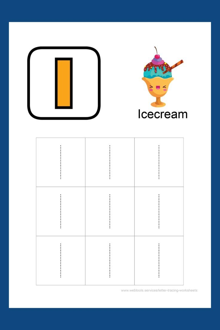 Capital Letter I Tracing Worksheets