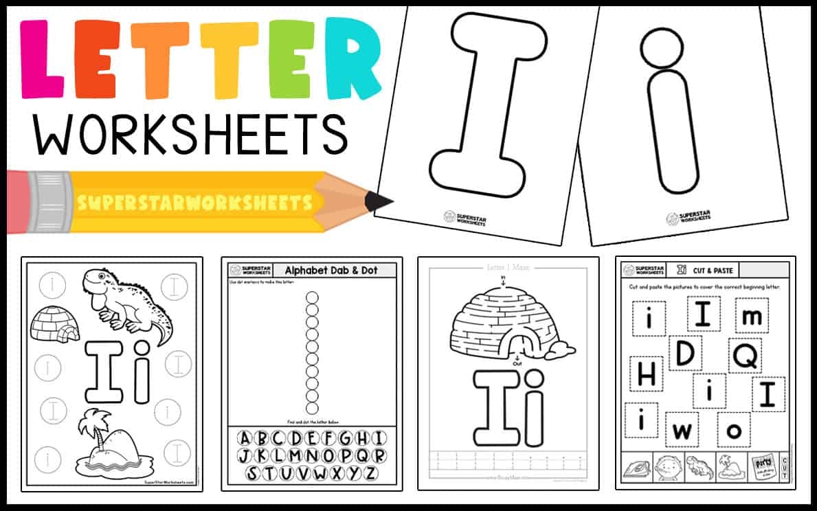 Tracing Letter I Worksheets For Kindergarten