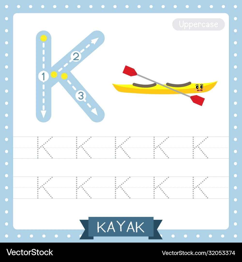 Letter K Uppercase Tracing Practice Worksheet Royalty Free Letter K Uppercase Tracing Practice Worksheet Royalty Free