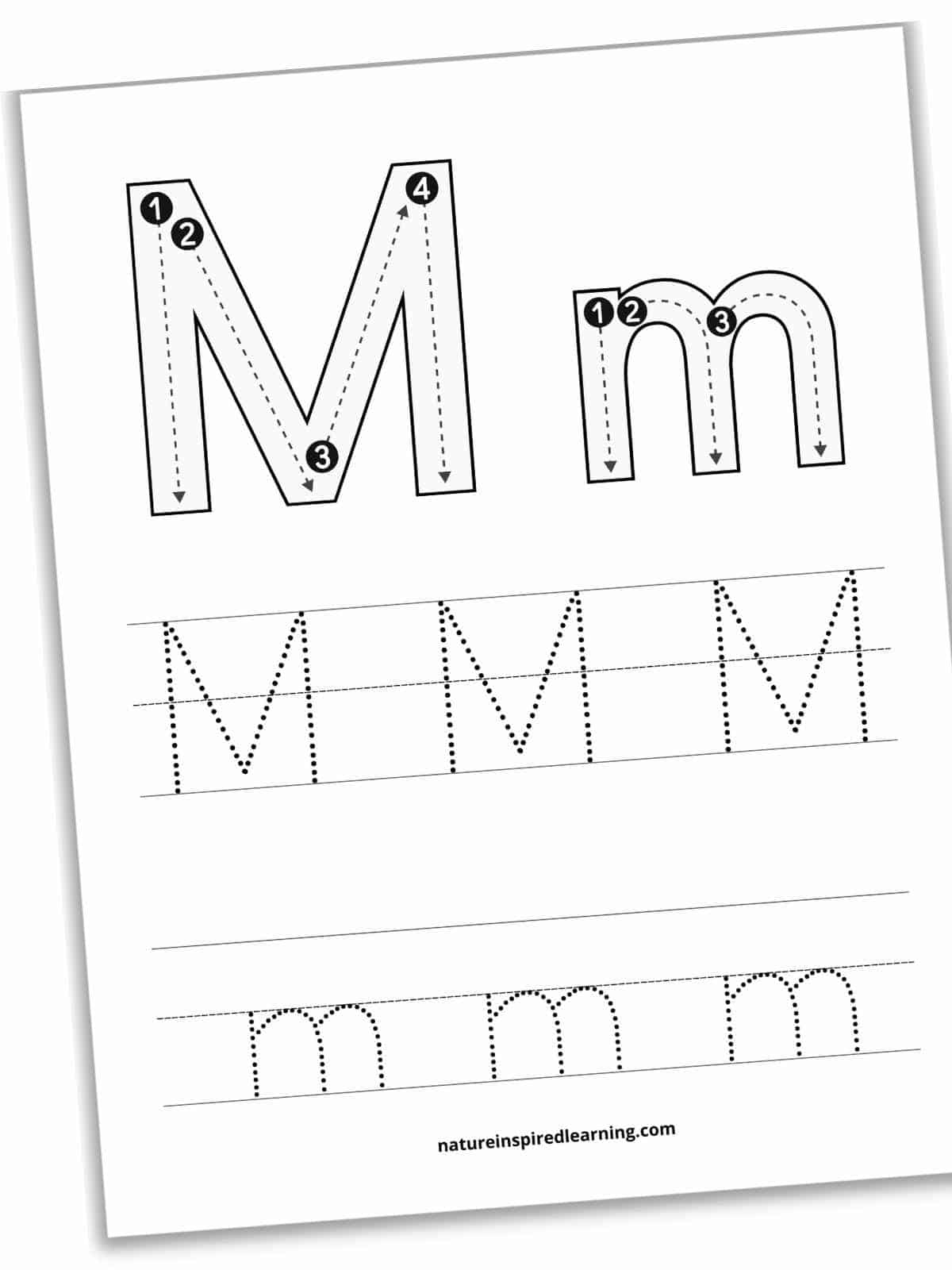 Letter Mm Tracing Worksheets