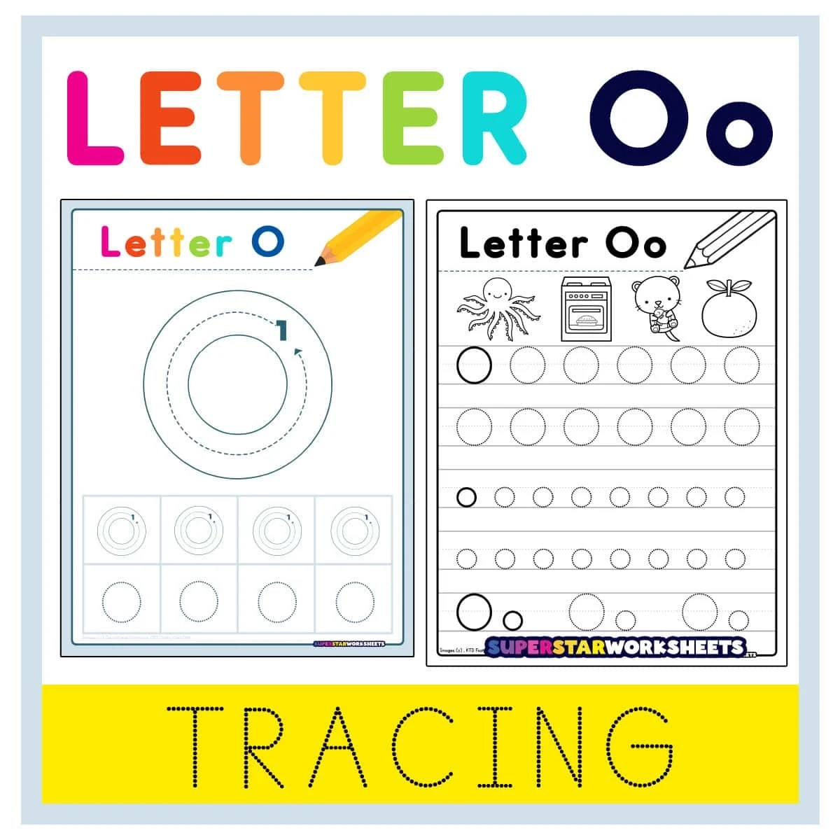 Letter O Tracing Worksheets Superstar Worksheets