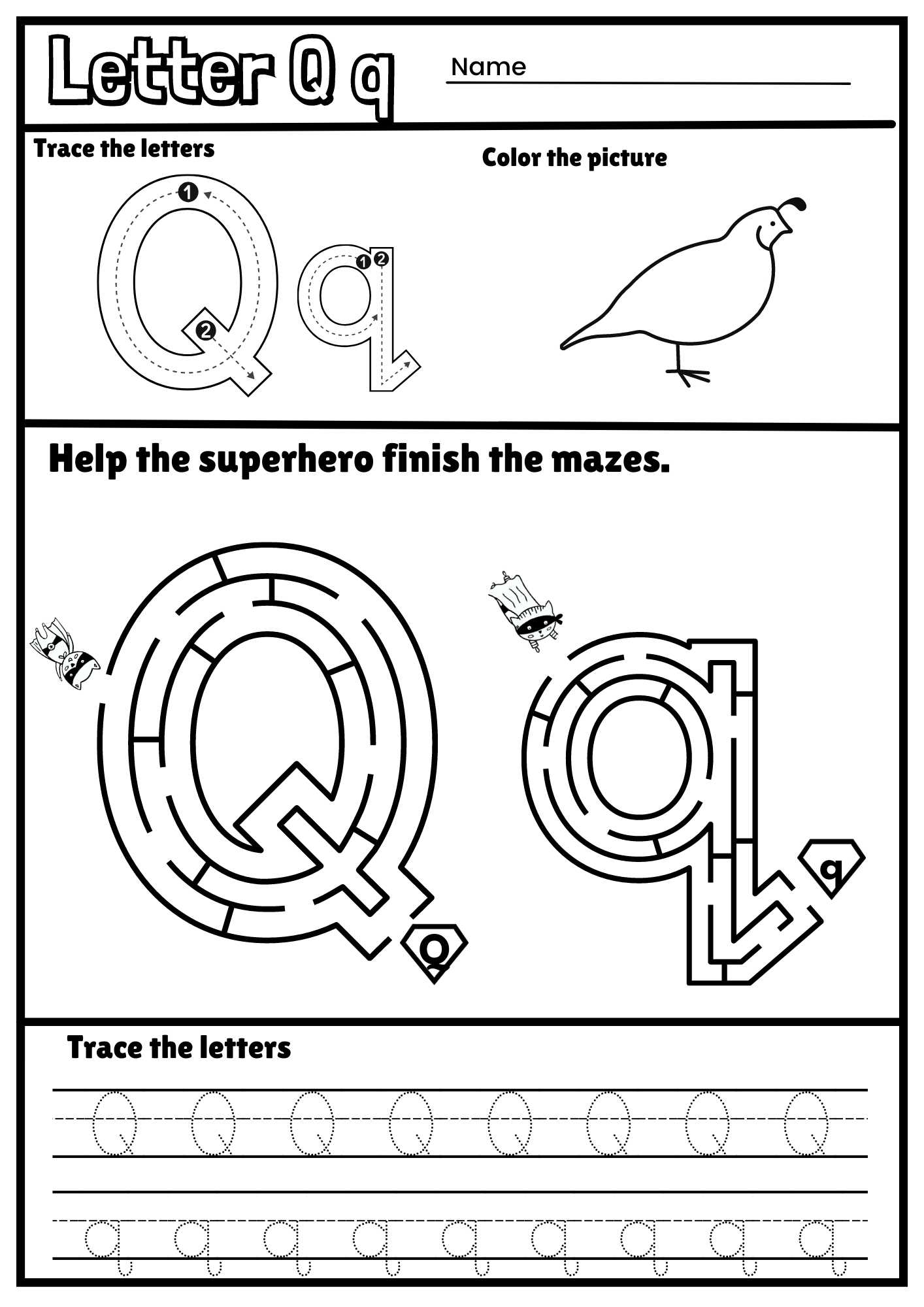 Letter Q Tracing Worksheets Pdf