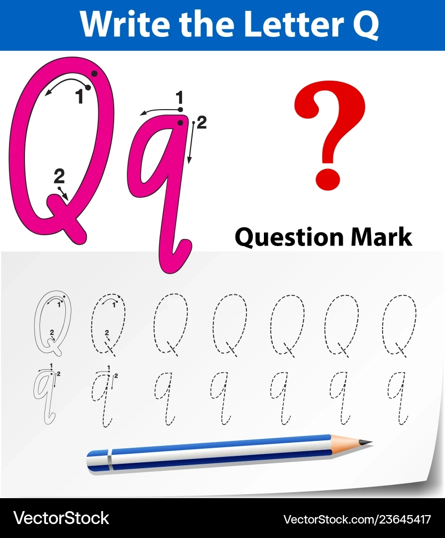 Letter Q Tracing Worksheet Royalty Free Vector VectorStock Letter Q Tracing Worksheet Royalty Free Vector VectorStock