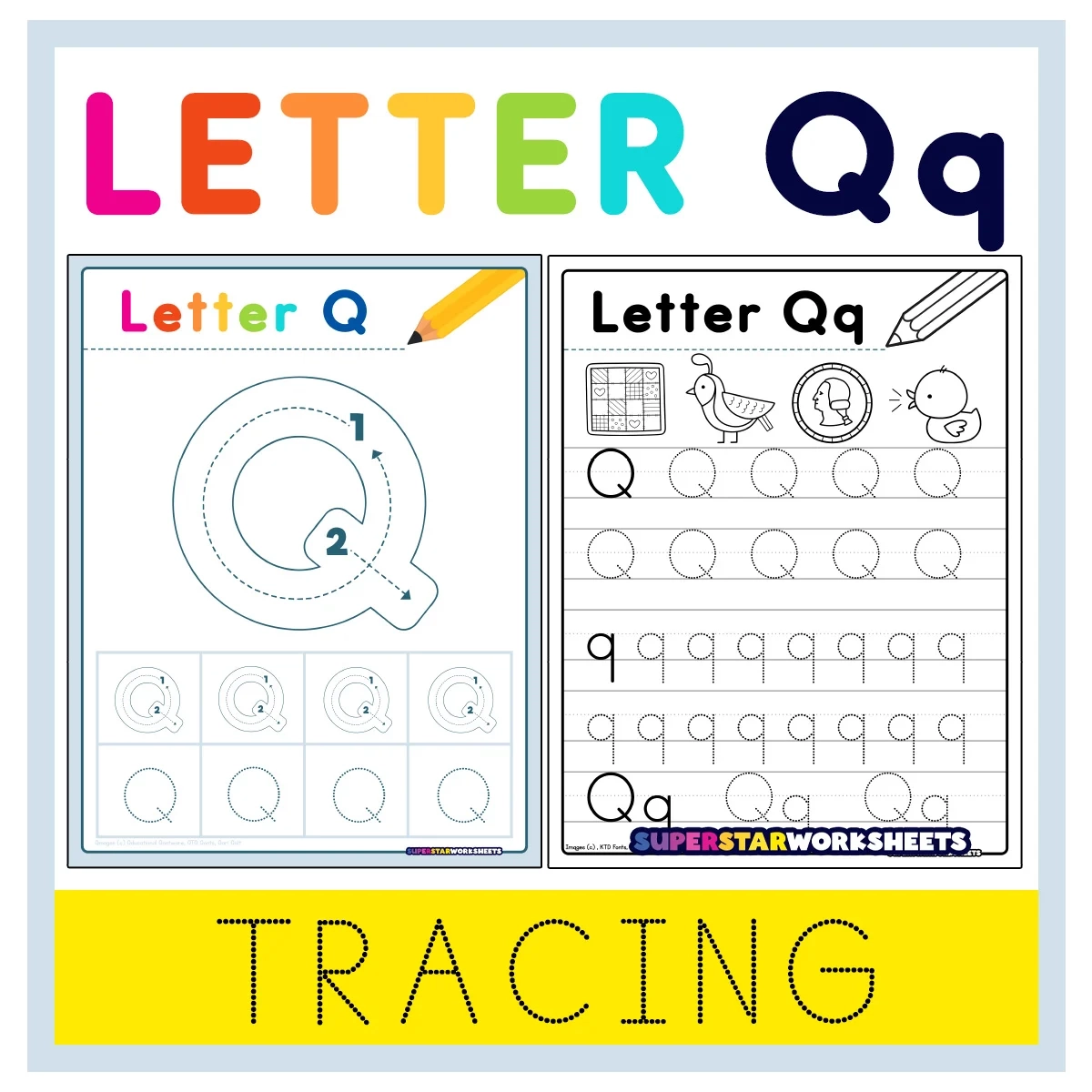 Letter Q Tracing Worksheets Superstar Worksheets