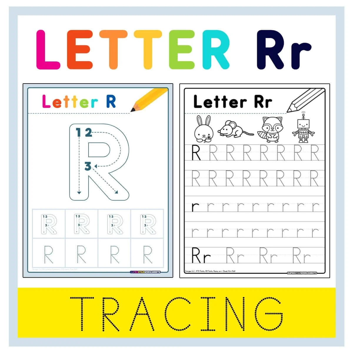 Letter R Tracing Worksheets Superstar Worksheets