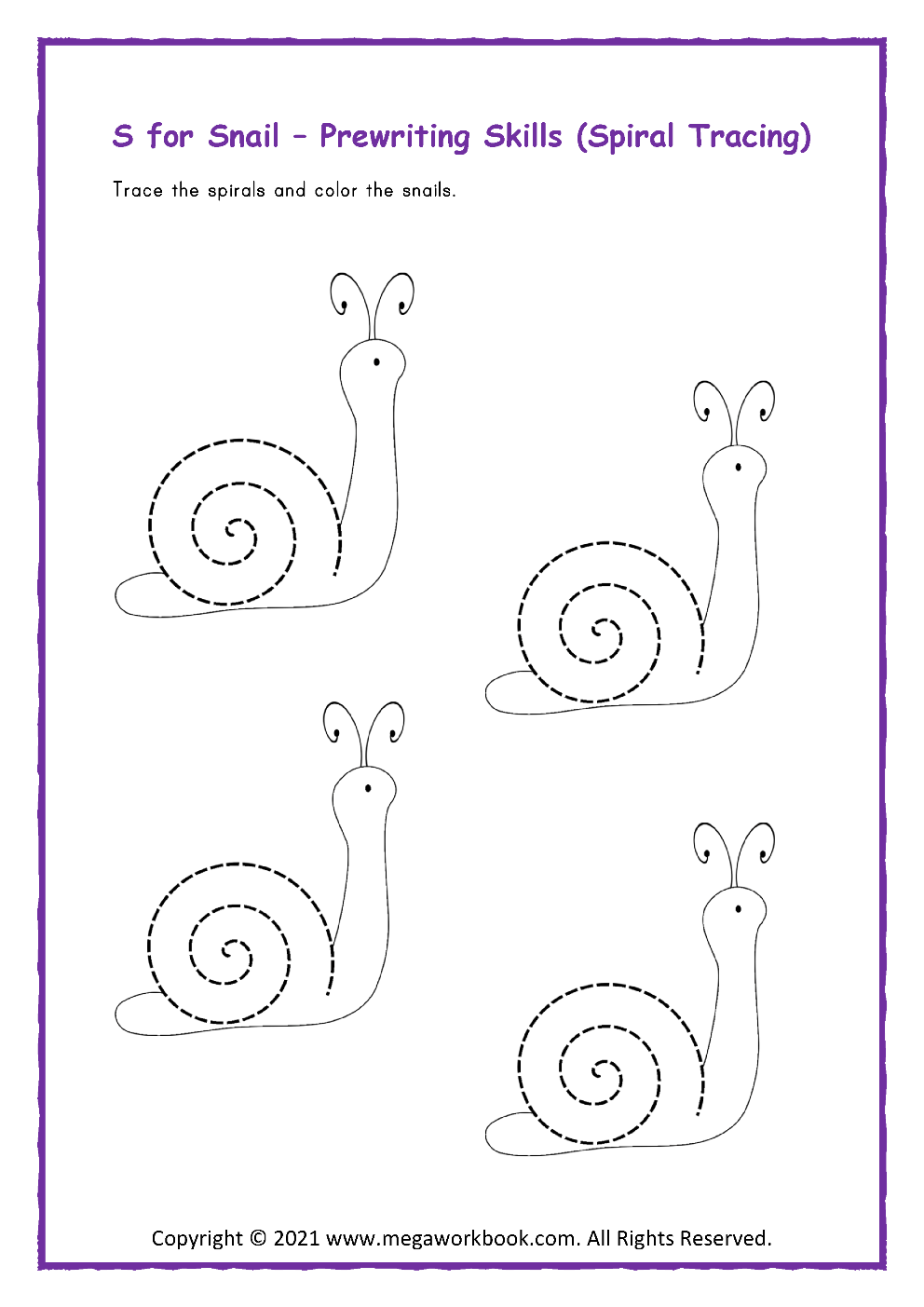Spiral Tracing Worksheets