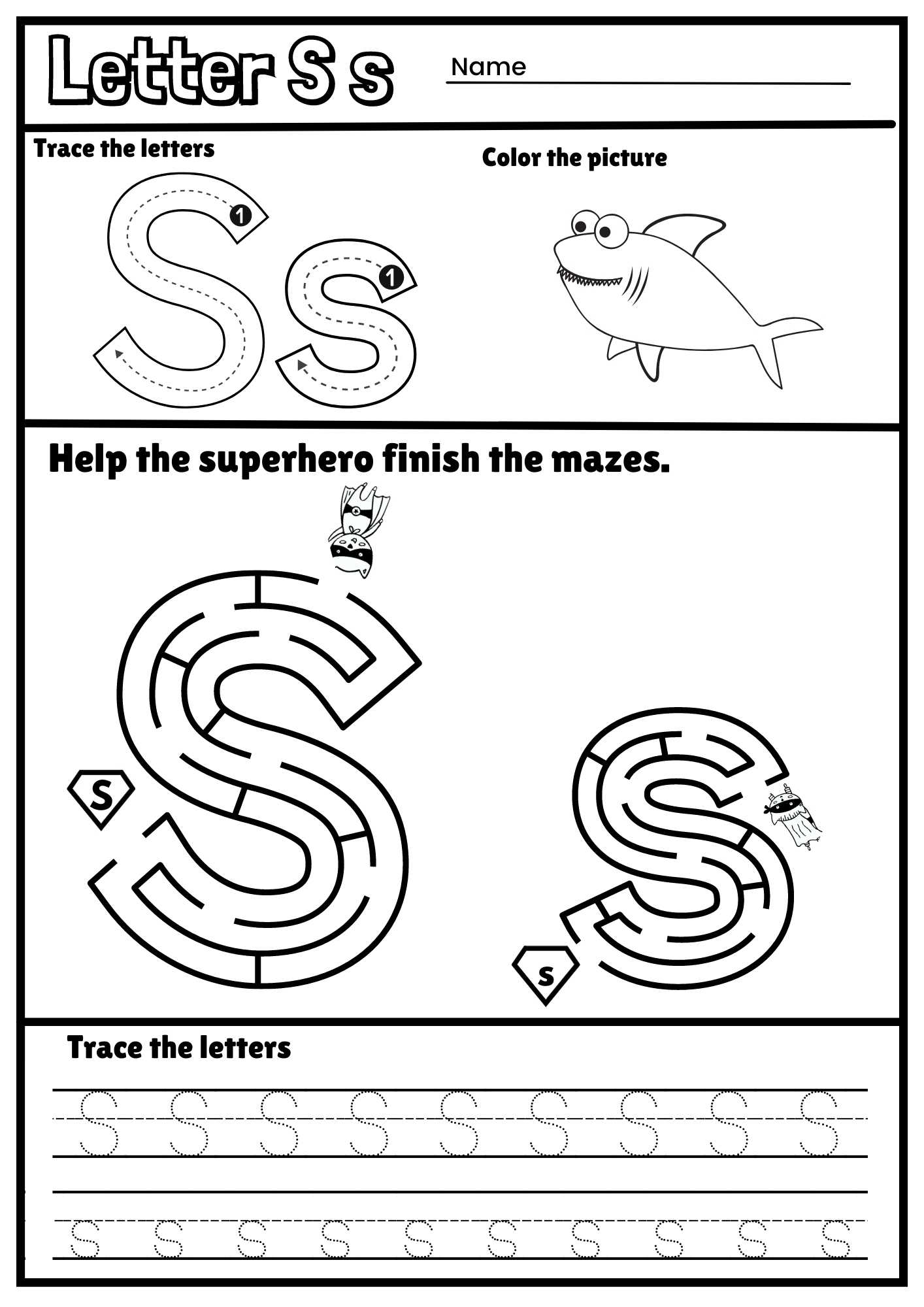 Preschool Letter S Tracing Worksheets Preschool Letter S Tracing Worksheets