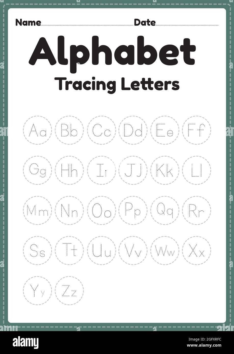 Letter Tracing Alphabet Worksheet For Kindergarten And Preschool Letter Tracing Alphabet Worksheet For Kindergarten And Preschool