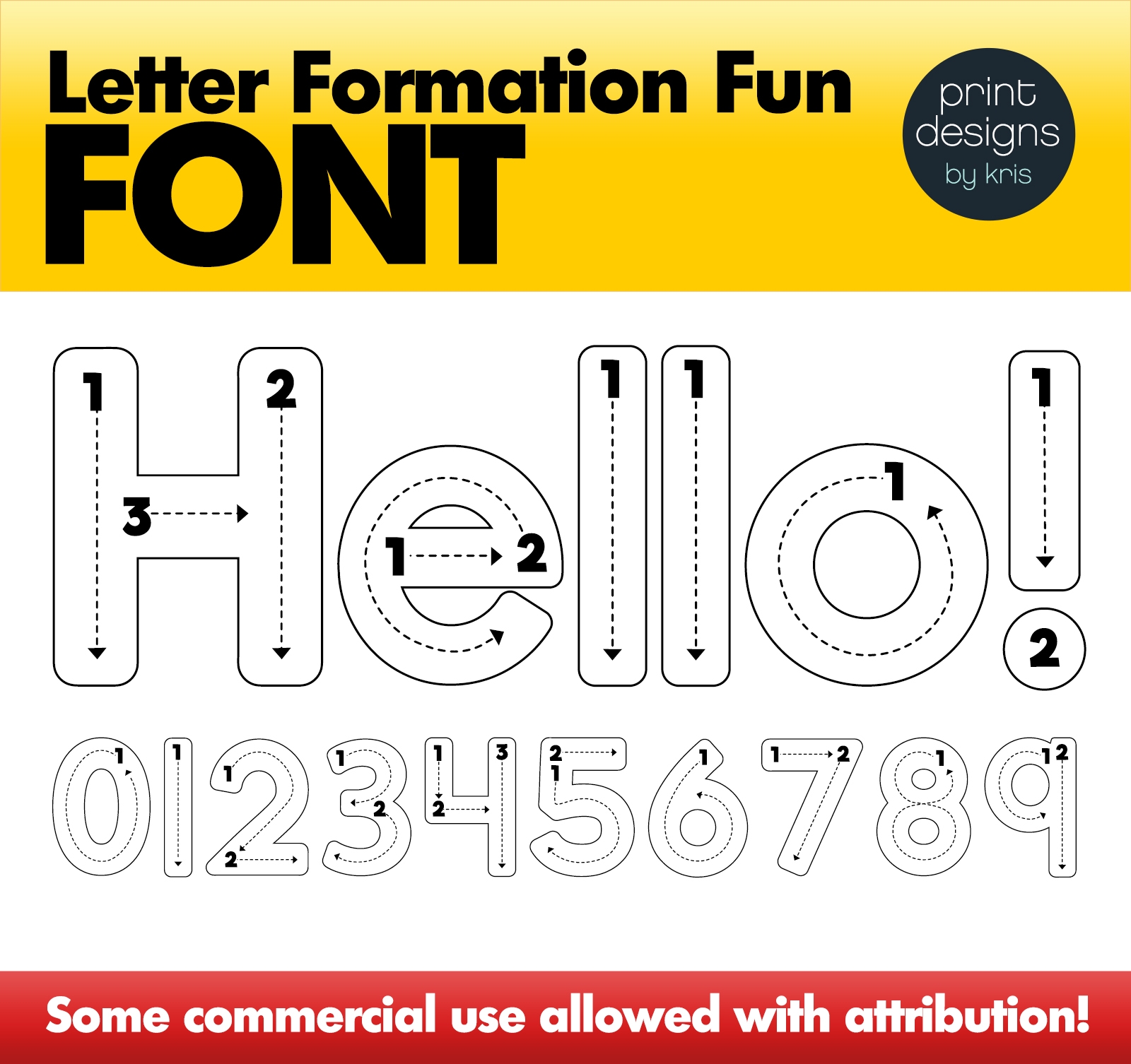 Letter Tracing Font Letter Formation Font Writing Letters Font 