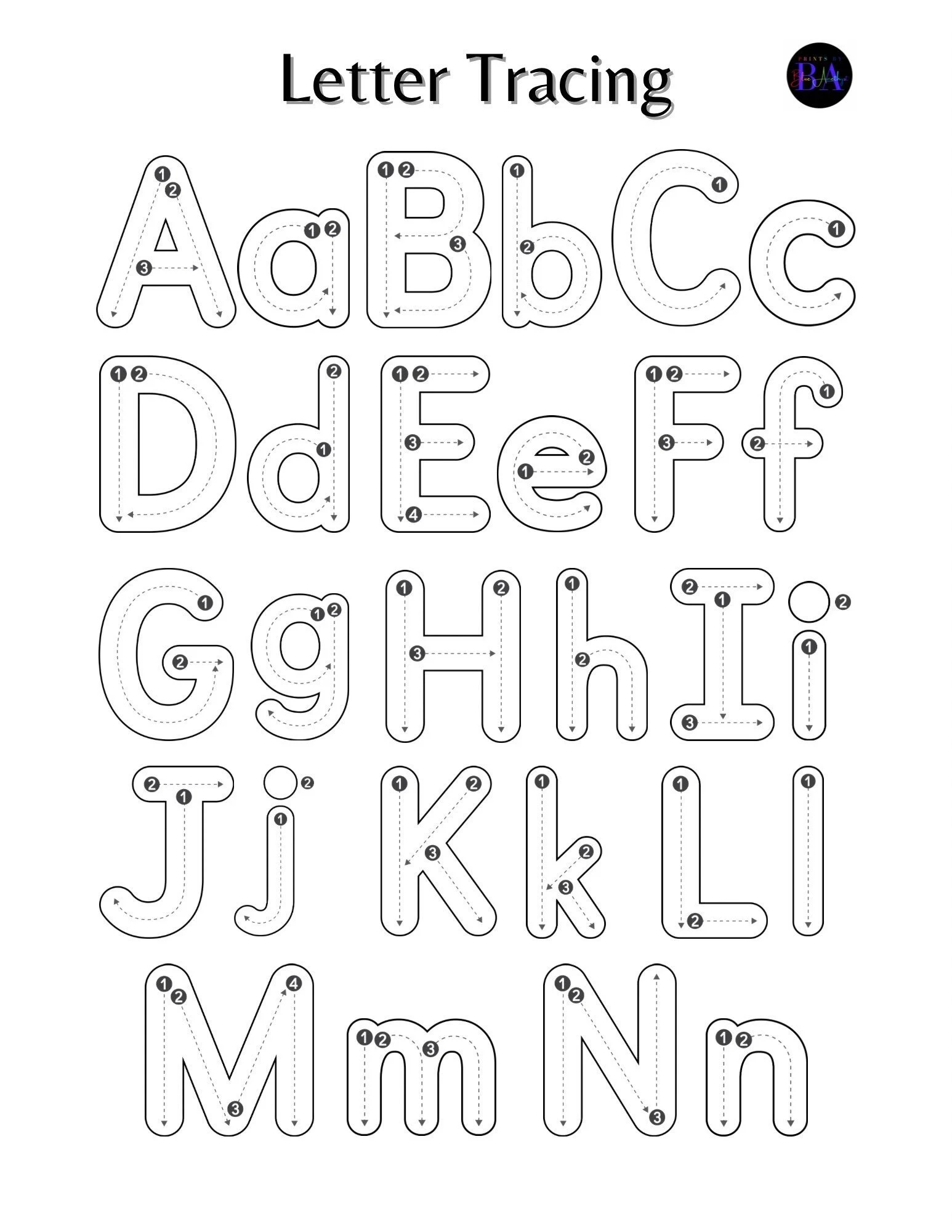 Letter Tracing Upper amp Lower Case Etsy Letter Tracing Upper amp Lower Case Etsy