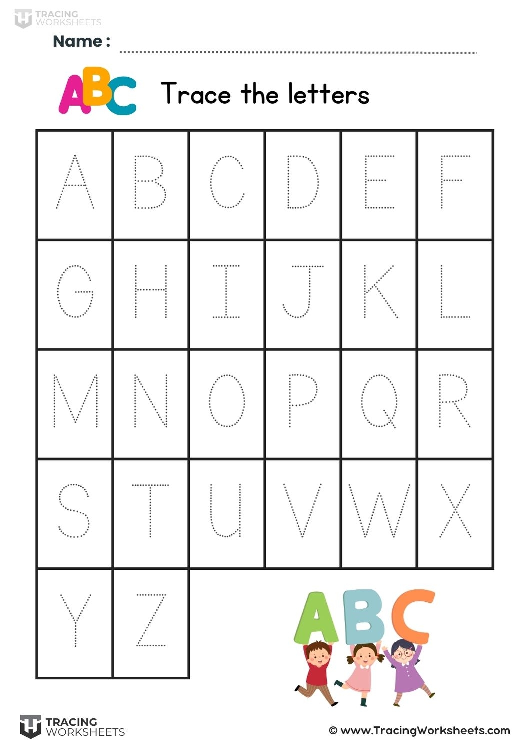 Uppercase Alphabet Tracing