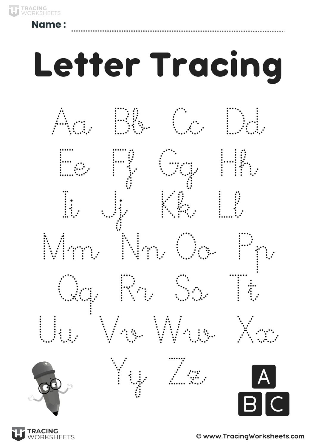 Tracing Alphabet Free Tracing Alphabet Free