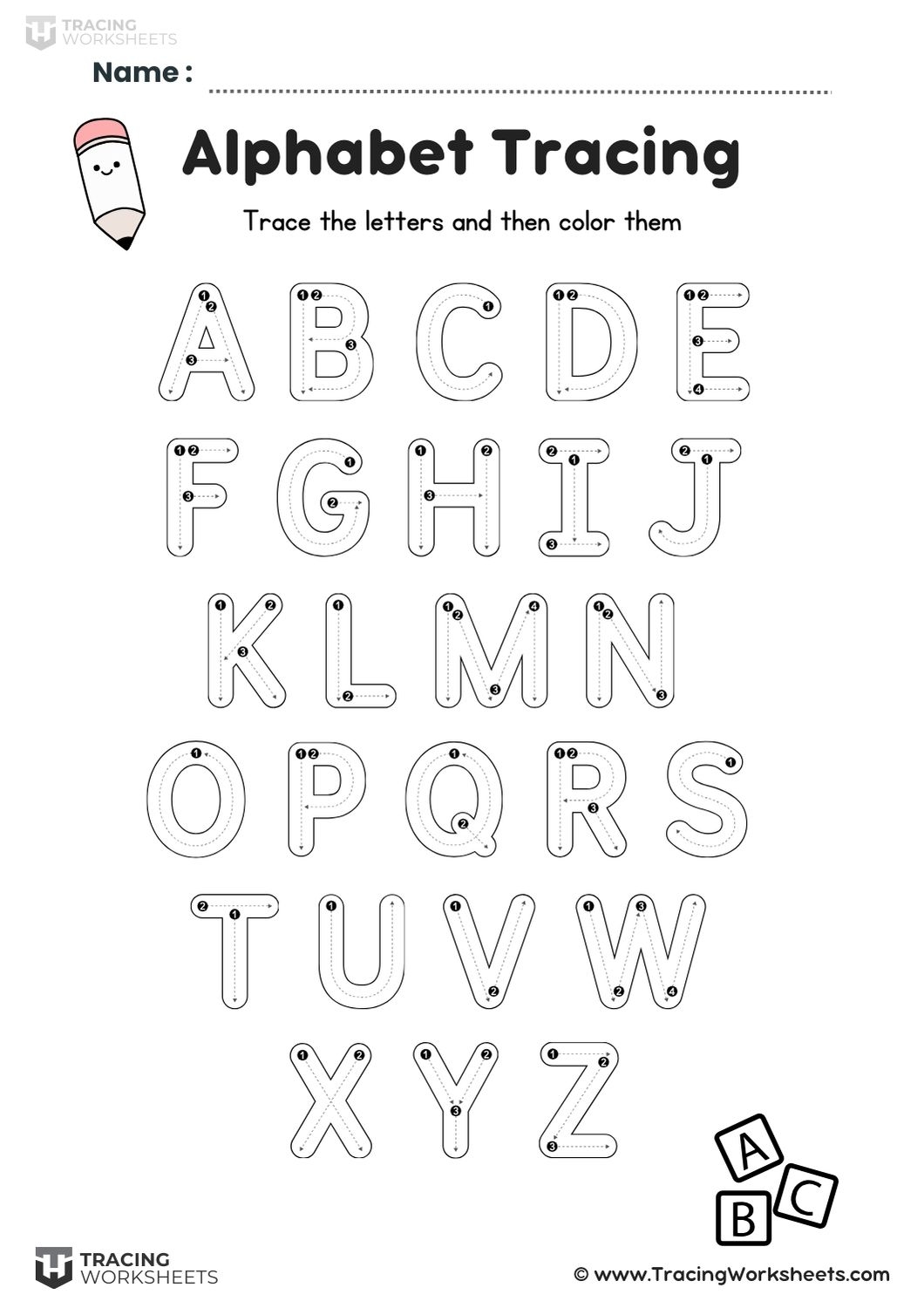 Letter Tracing Worksheets A Z 12 Free Printables