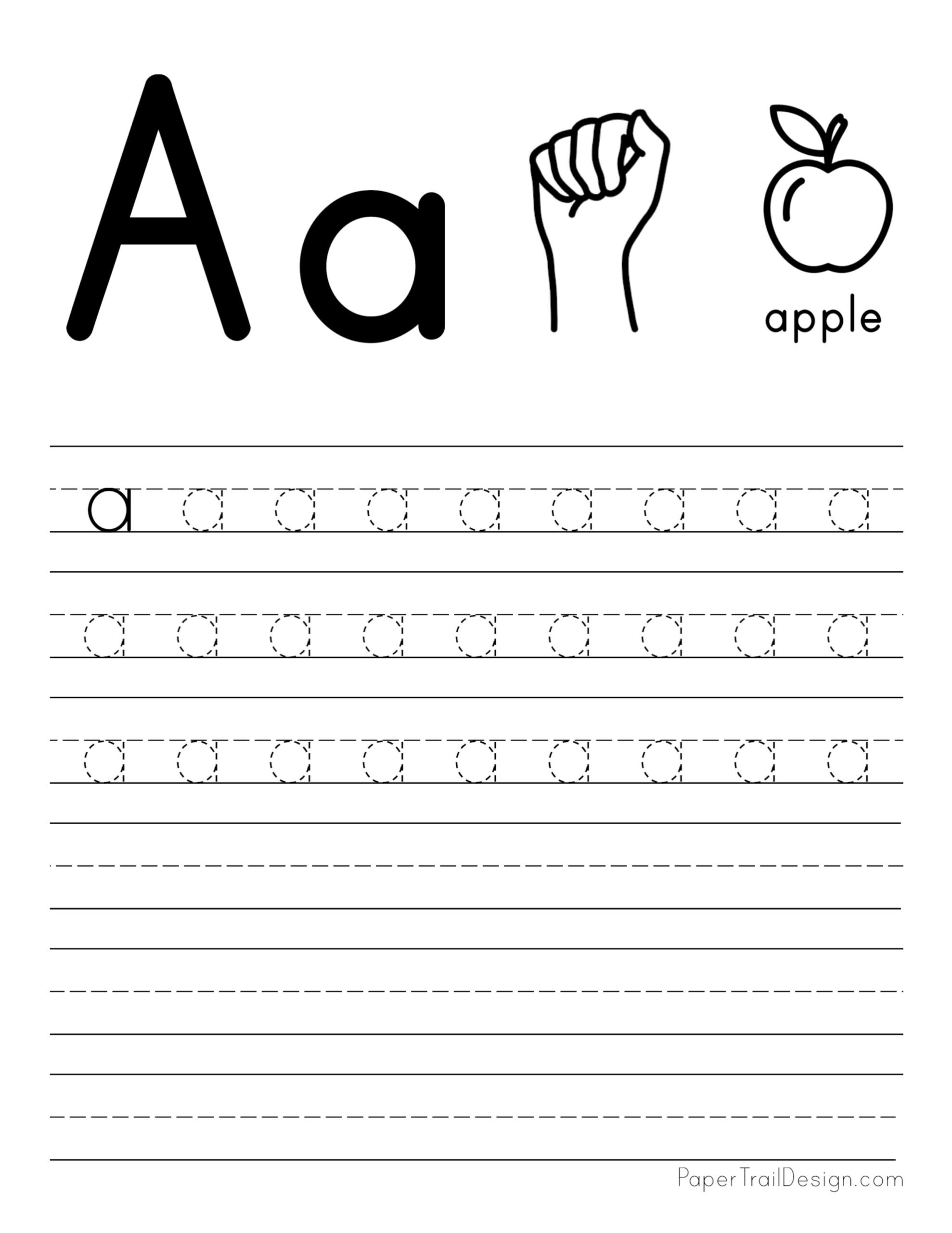 Tracing Letter A Worksheets Printable