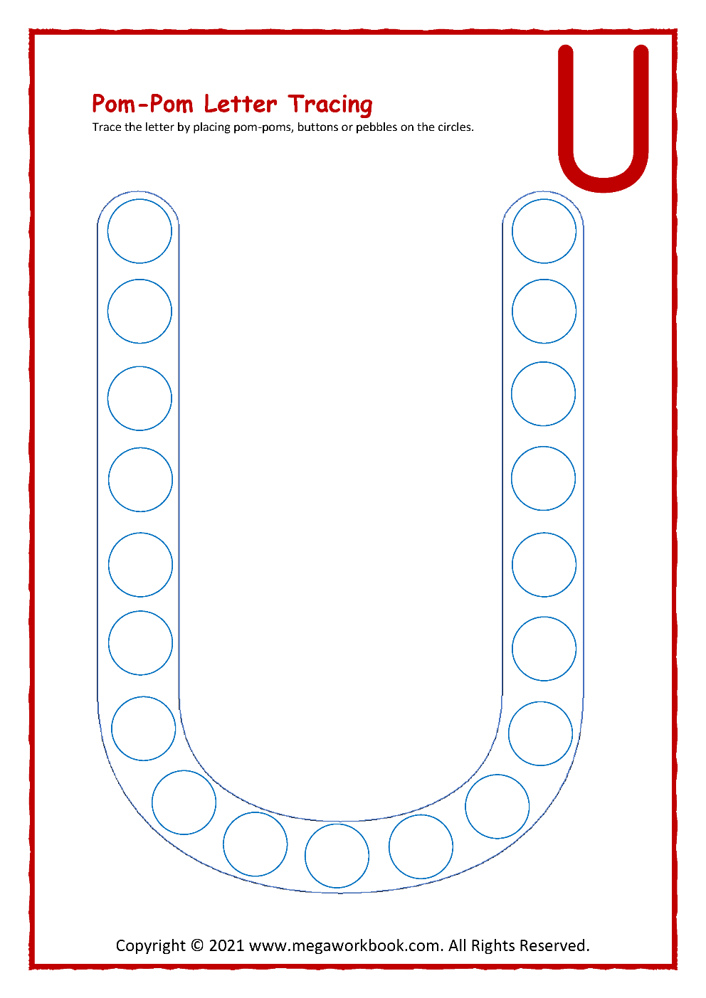 Tracing Letter U Preschool