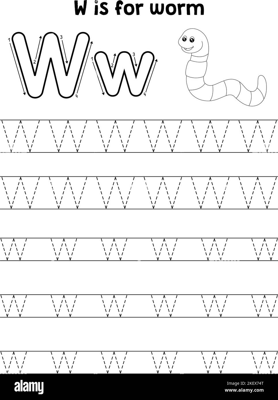 W Tracing Worksheet