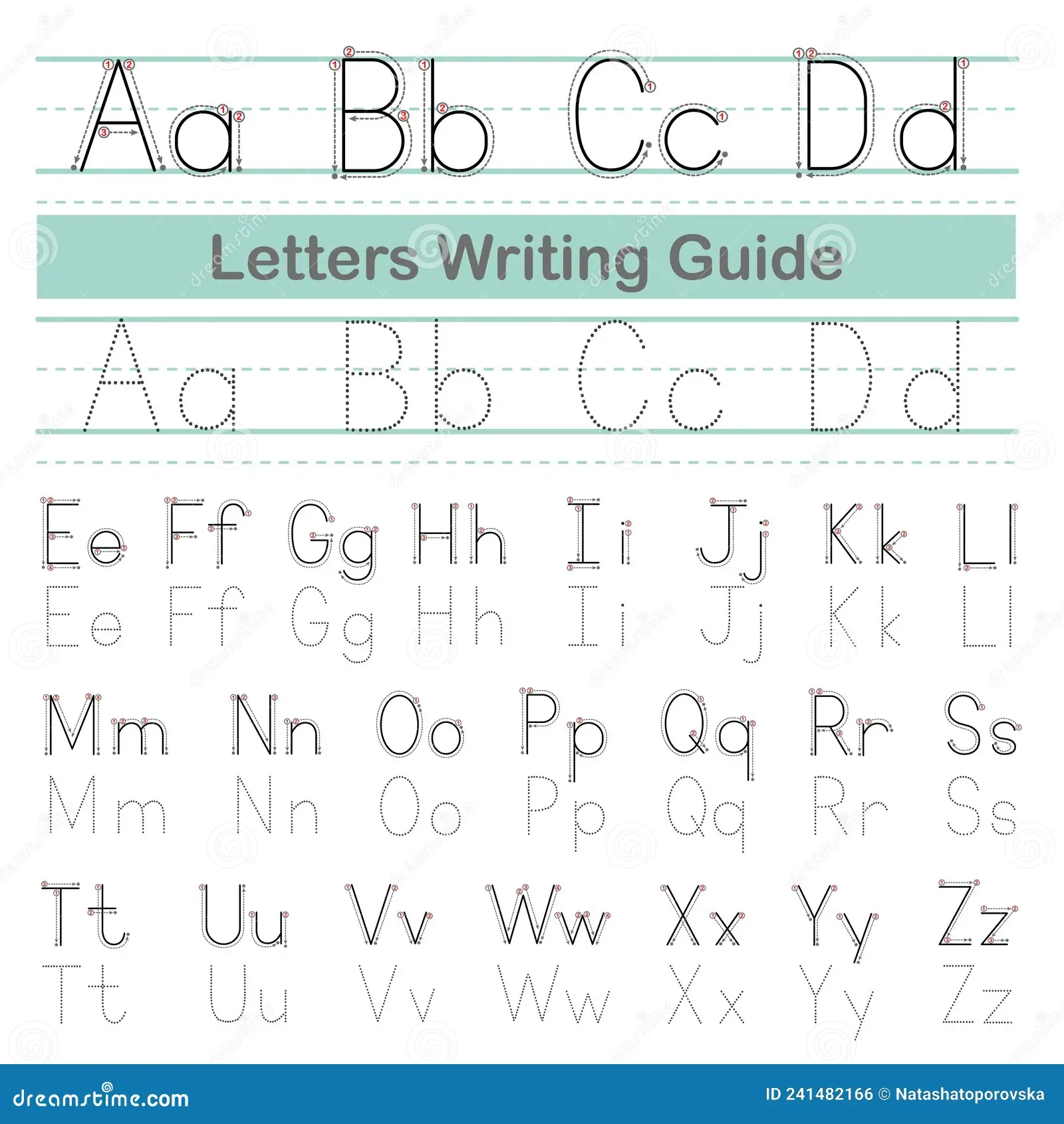 Letter Writing Guide Tracing Letters Uppercase And Lowercase 