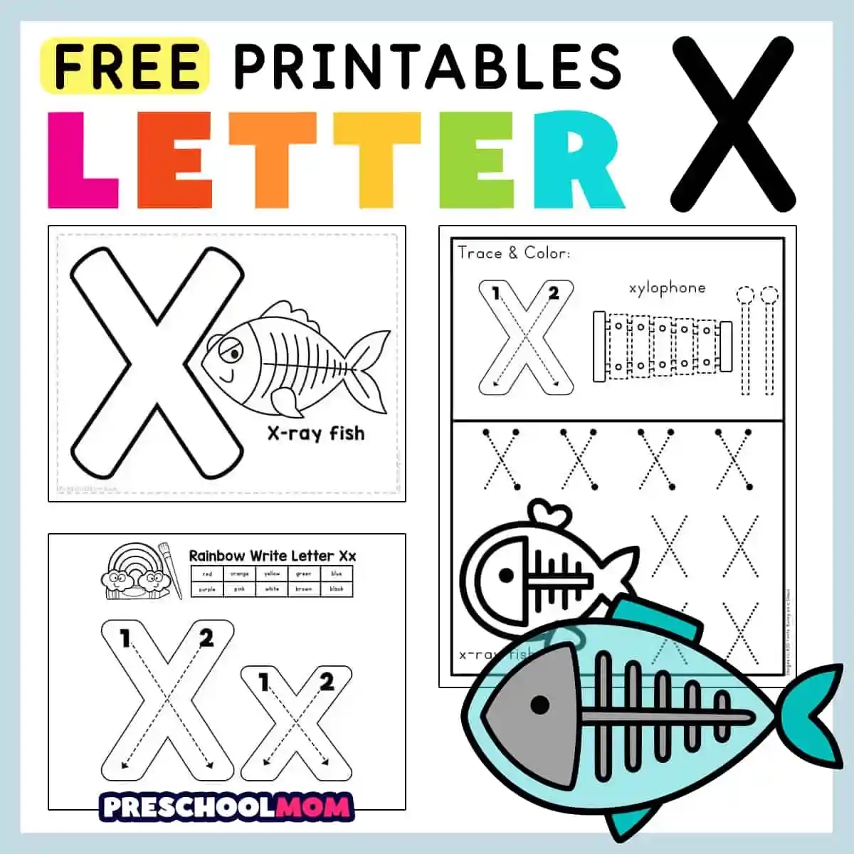 Letter X Tracing Worksheets For Preschool