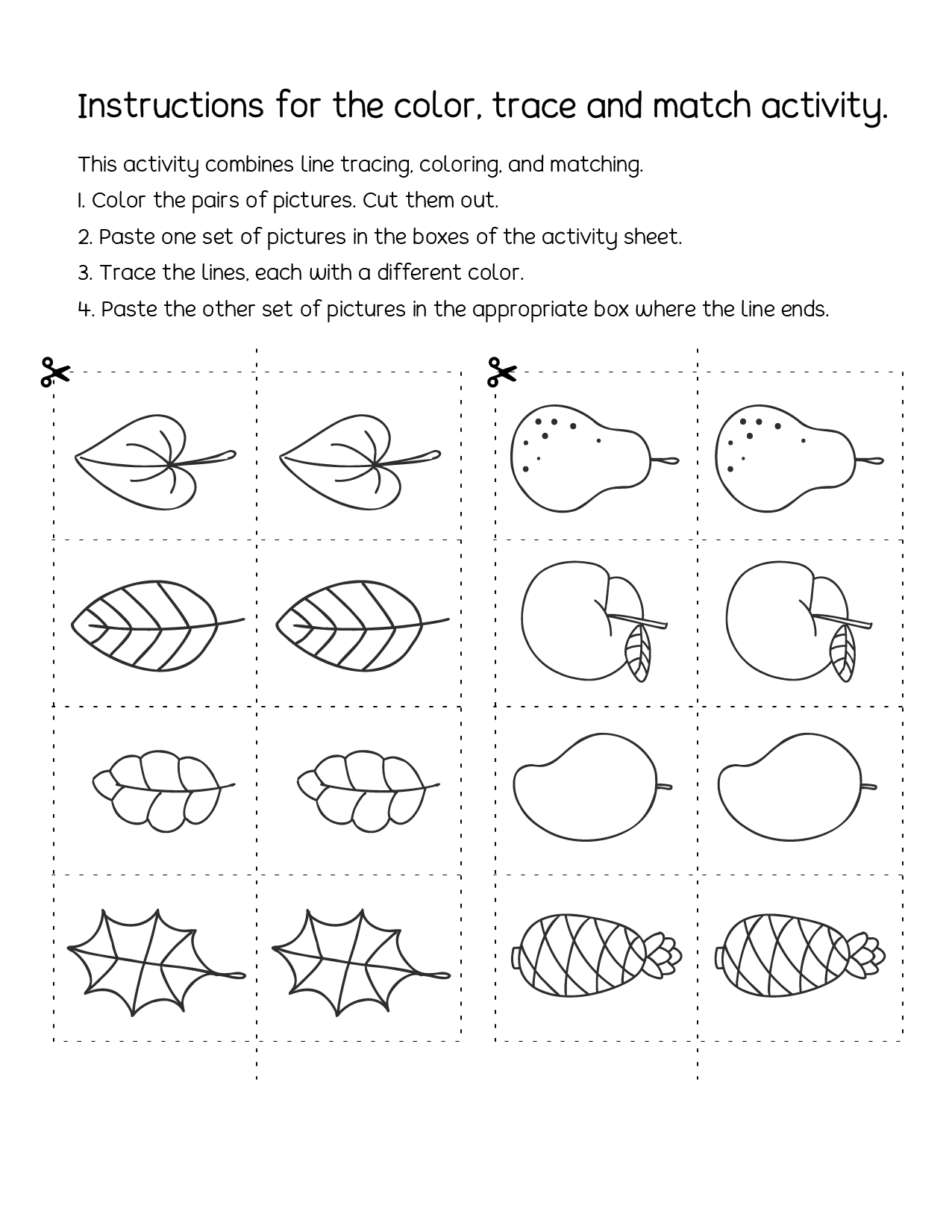 Matching Tracing Worksheet
