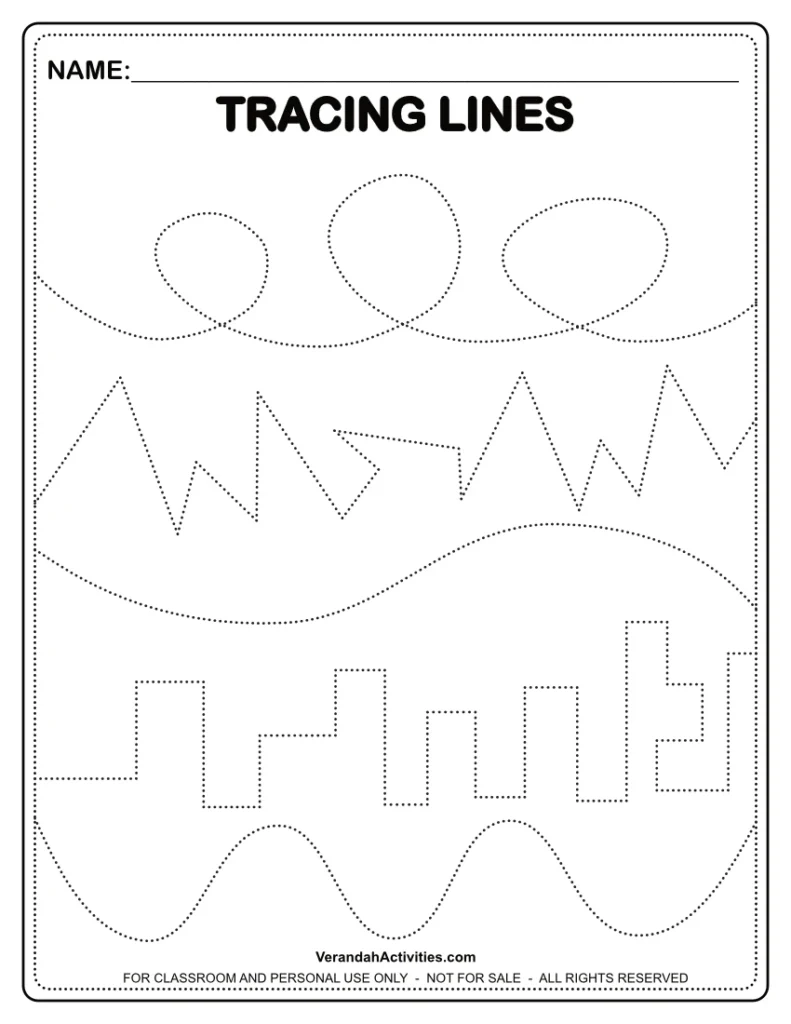 Line Tracing Sheets Verandah Activities Kids Activity Blog 