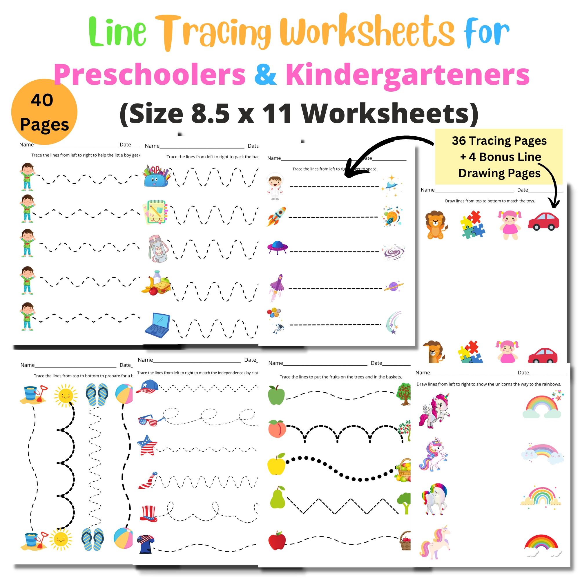Line Tracing Worksheets Handwriting Practice For Kids