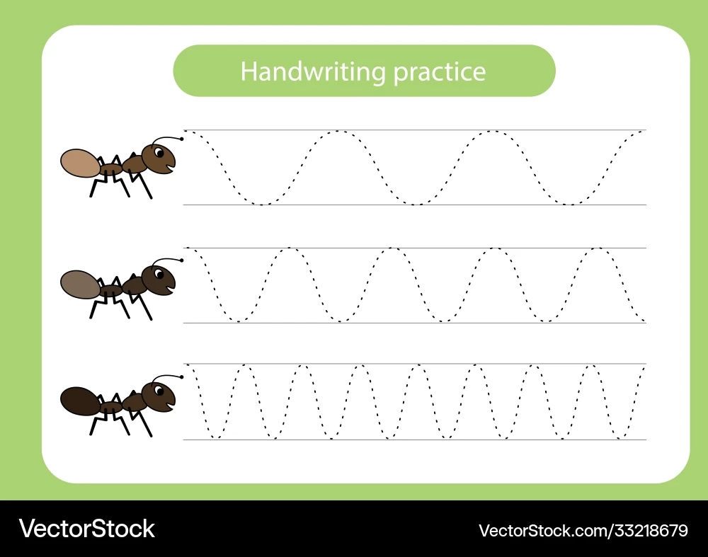 Little Ant Trace And Color Picture Royalty Free Vector VectorStock