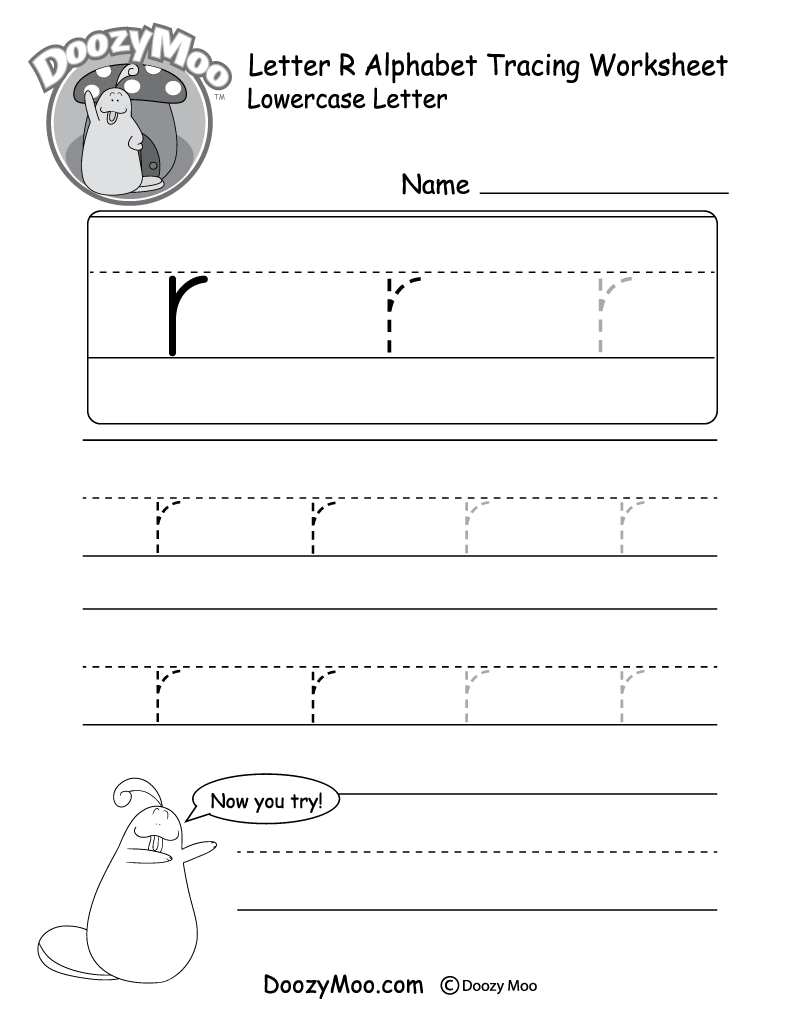 Lowercase Letter r Tracing Worksheet Doozy Moo Lowercase Letter r Tracing Worksheet Doozy Moo