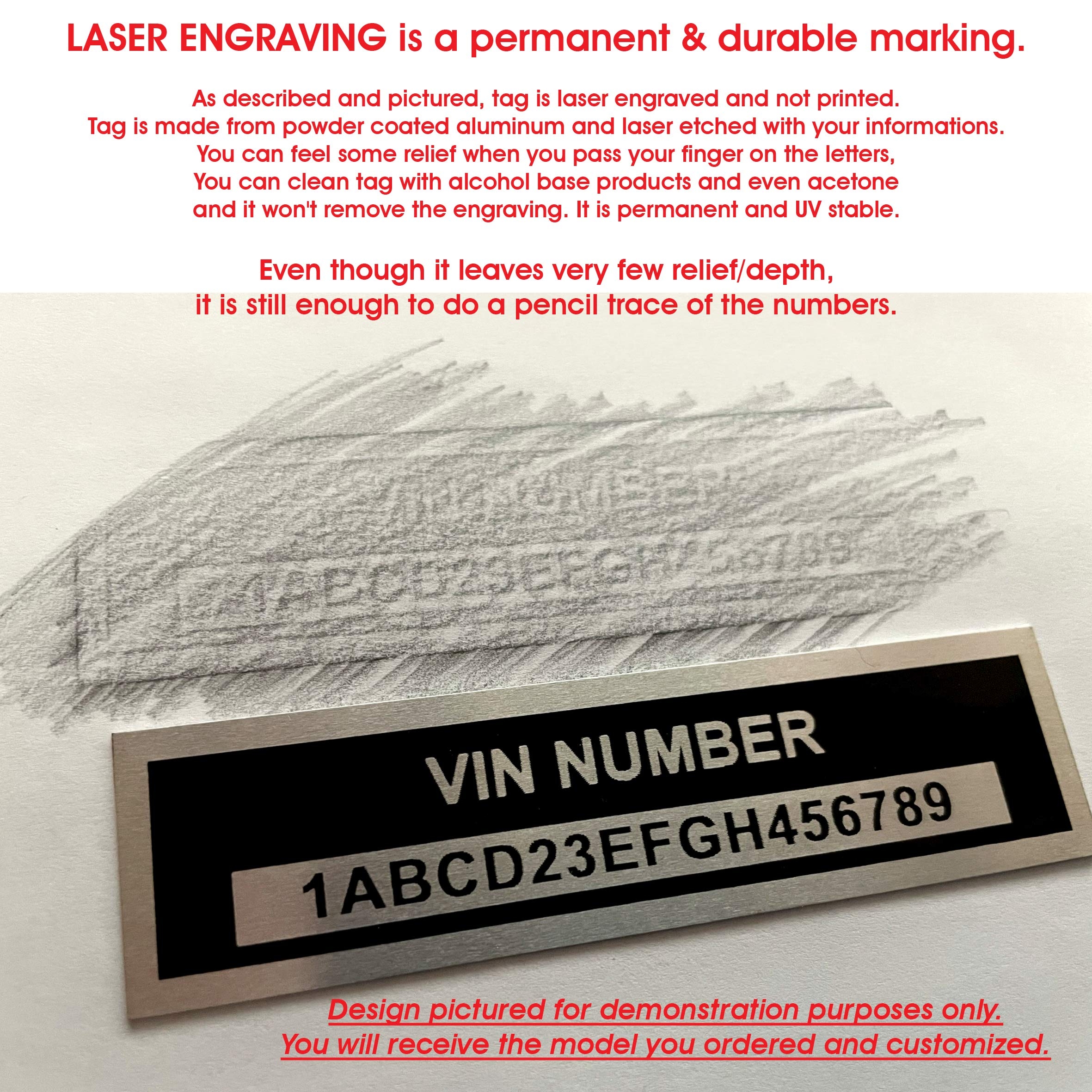 LVCE Hengulus Custom Engraved Aluminum Vin Plate Amazon ae 