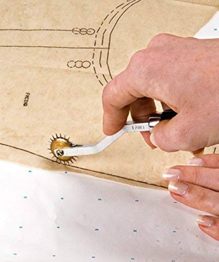 M Fabrics Heavy Needle Point Tracing Wheel Black Pointed Pattern Tracer For Leather Tailoring Fashion Design Slotted Perforations amp Marking 
