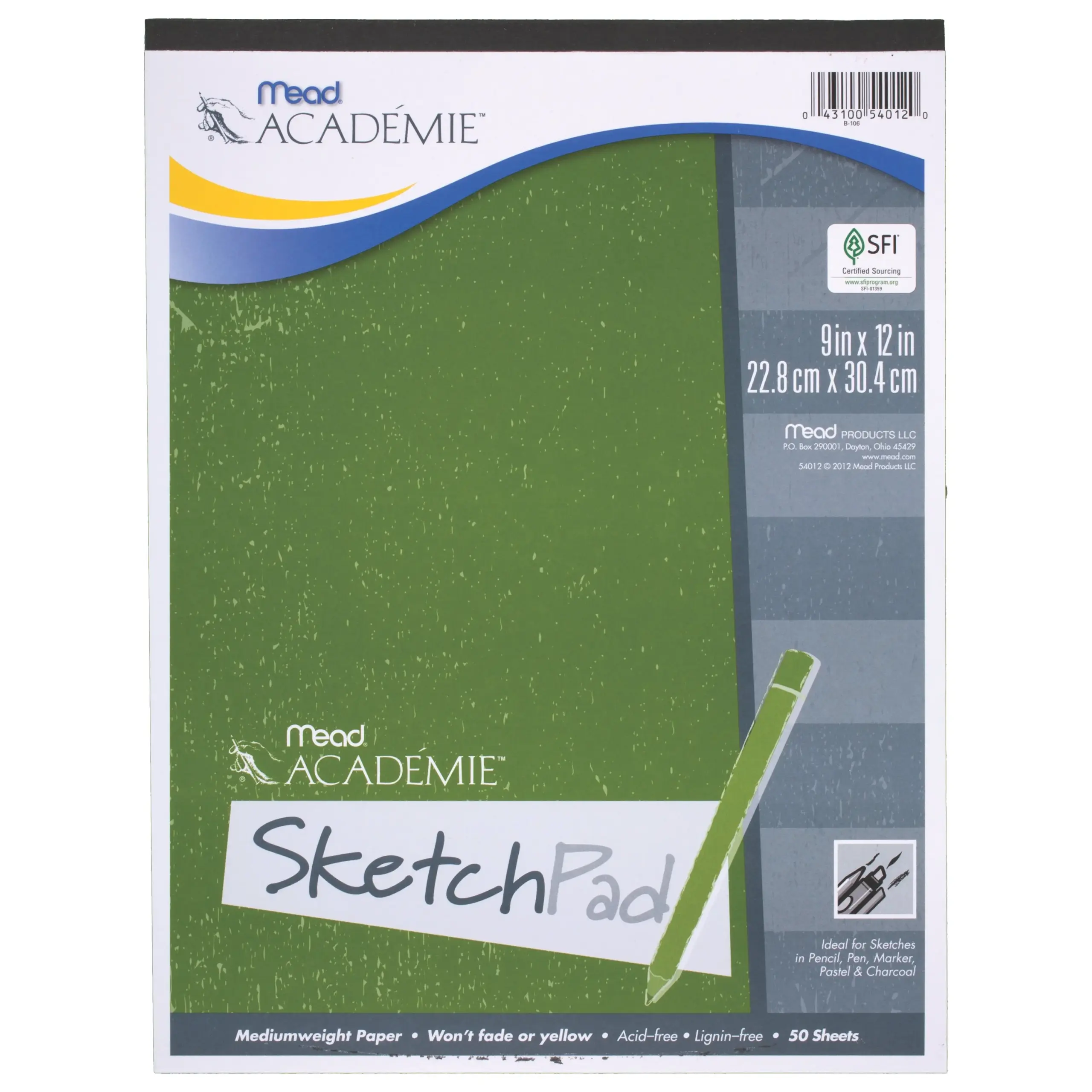 Mead Academie Sketch Pad White Walmart