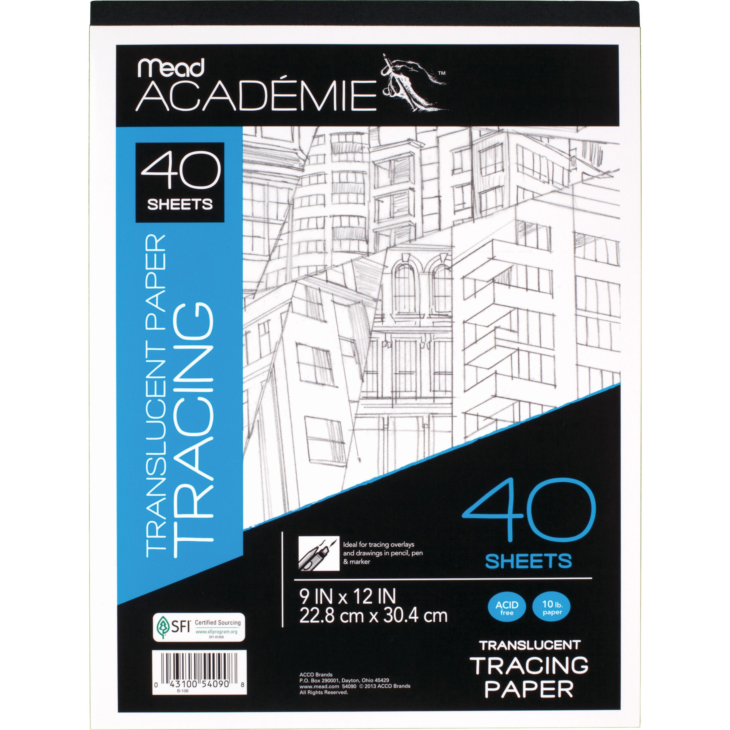Mead Academie Translucent Tracing Paper Pad OfficeSupply
