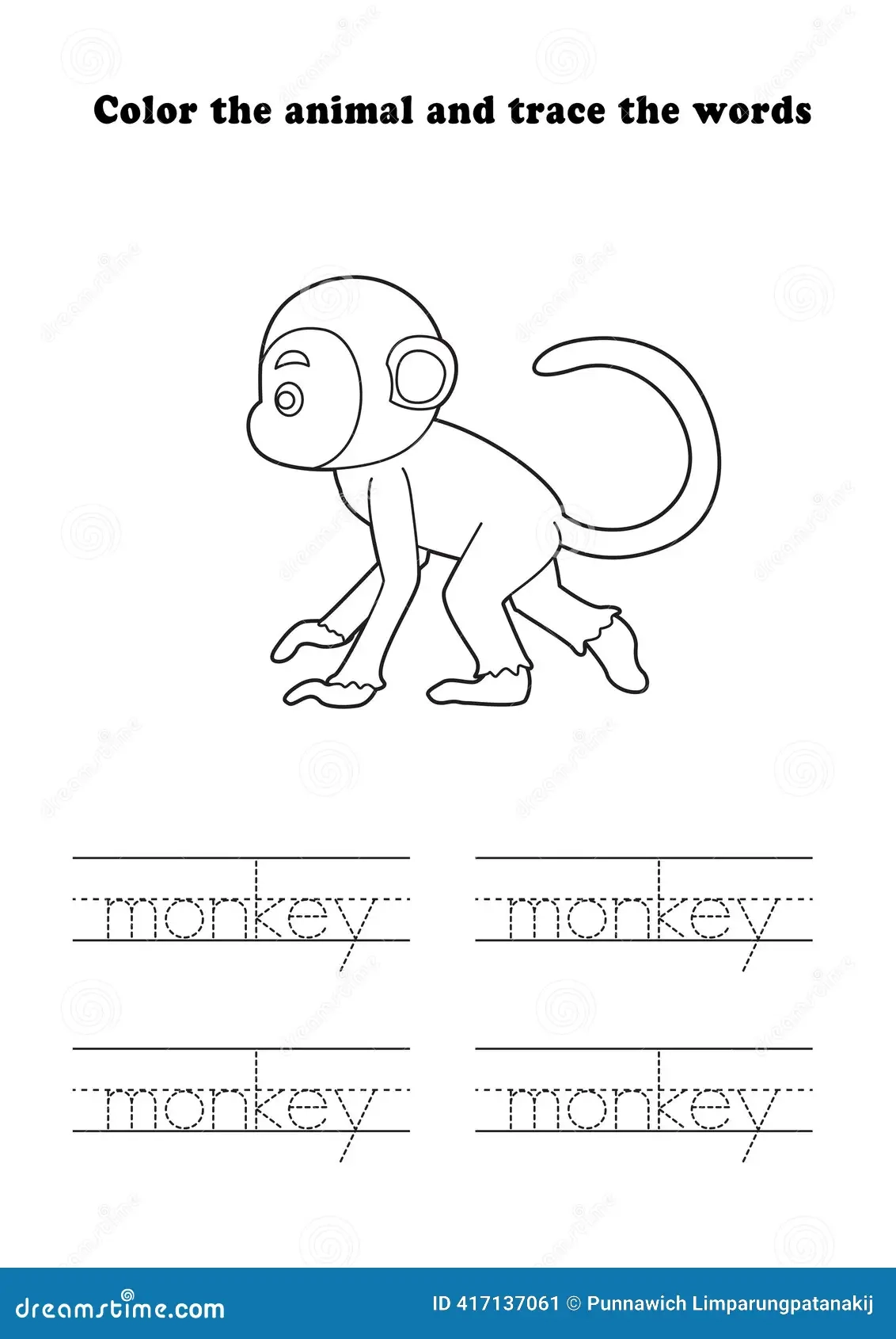 Monkey Worksheet Stock Illustrations 1 580 Monkey Worksheet 