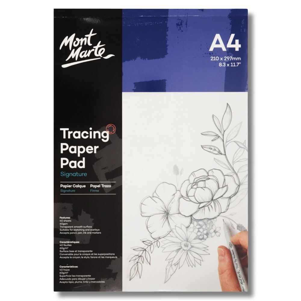 Mont Marte Tracing Paper Pad A4 60gsm 40 Sheet