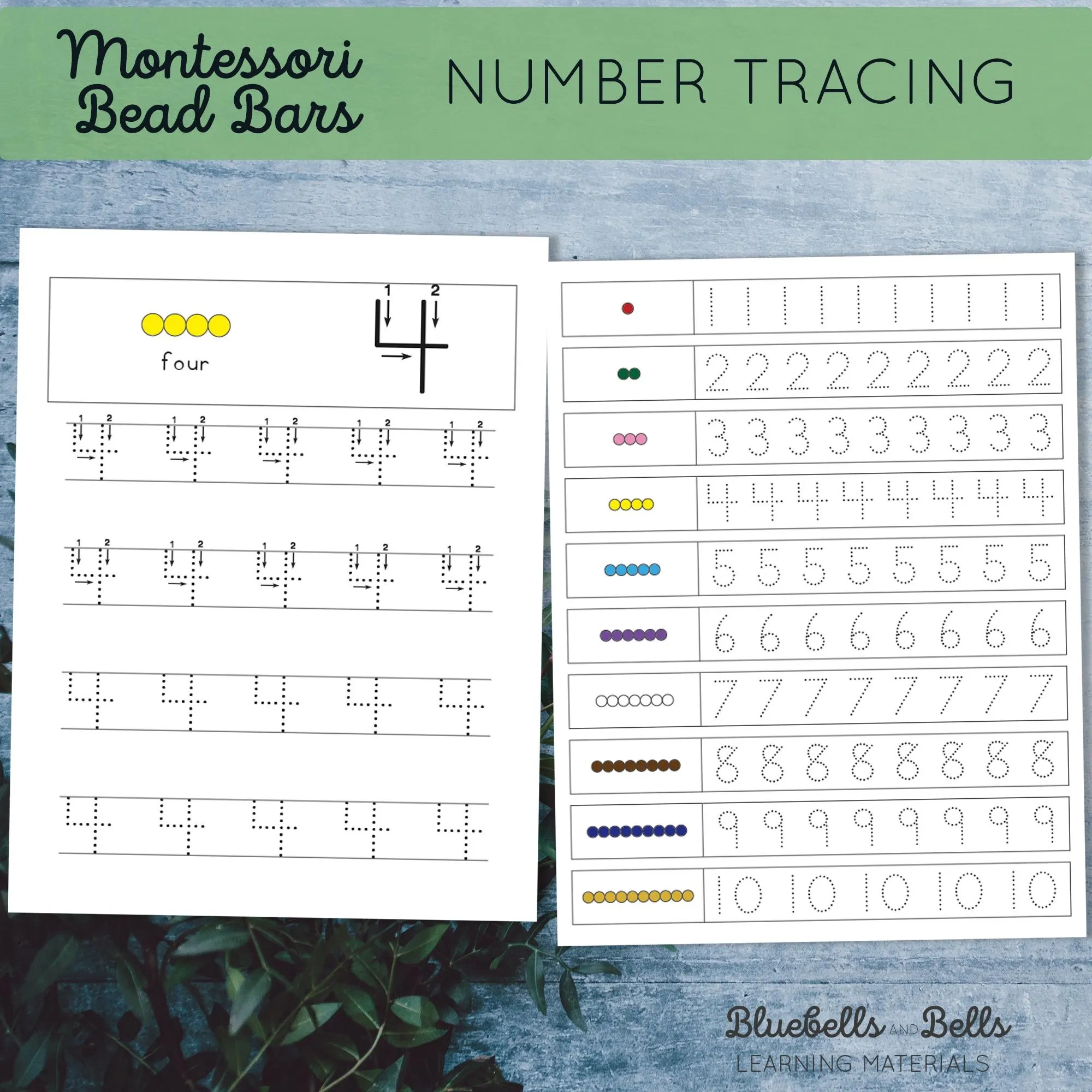 Montessori Bead Stair Number Tracing Worksheets Kindergarten Montessori Bead Stair Number Tracing Worksheets Kindergarten