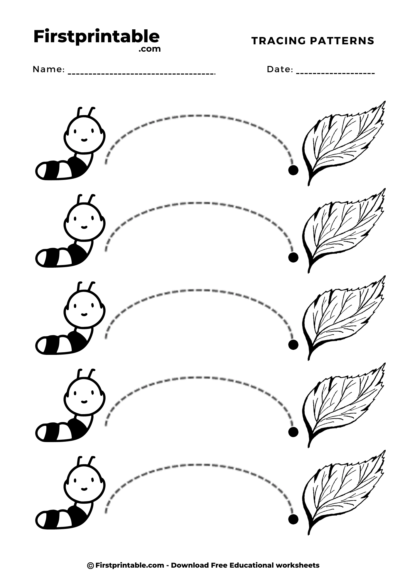 Montessori Practice Worksheet Pattern Curve Line 2 Pages