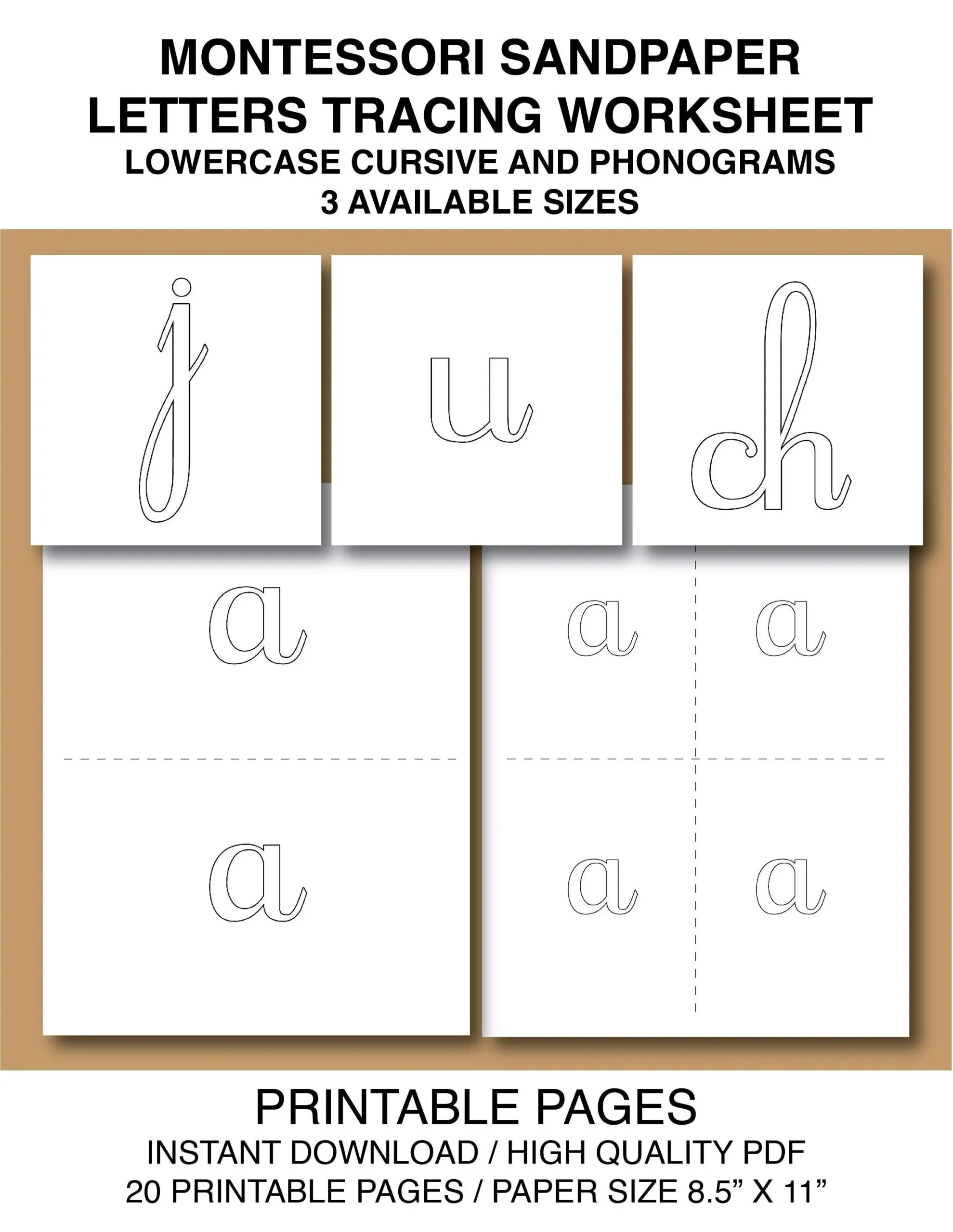 Montessori Sandpaper Letters Tracing Worksheets Etsy