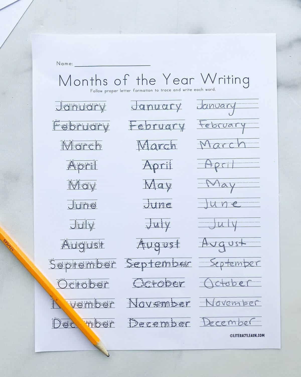Months Of The Year Worksheets 5 Free Printables Literacy Learn