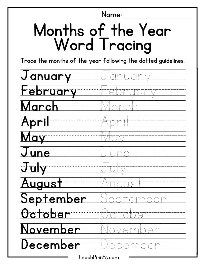 Months Of The Year Worksheets Free PDF Printables Teach Prints Months Of The Year Worksheets Free PDF Printables Teach Prints