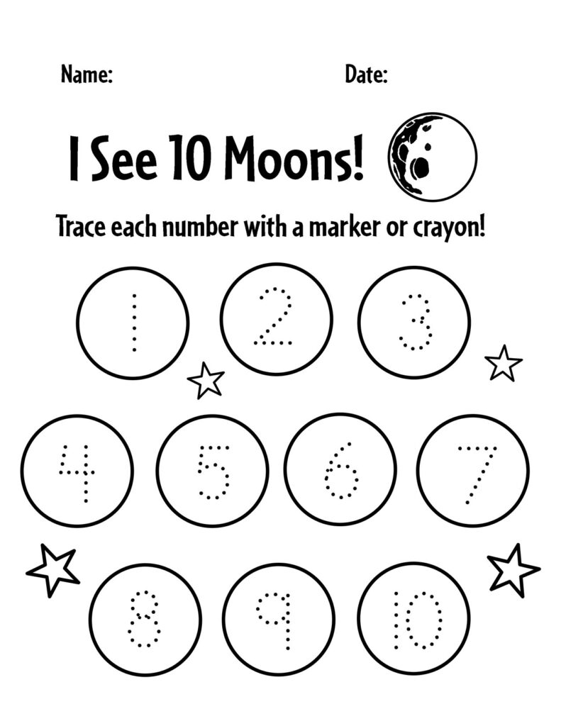 Moon Preschool Theme Worksheets The Hollydog Blog